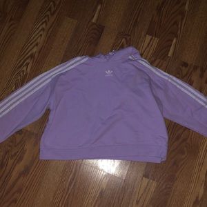 Purple cropped Adidas hoodie